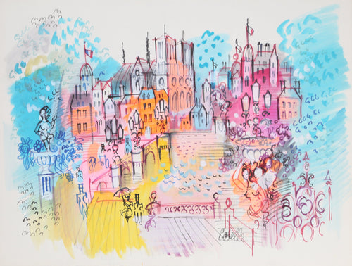 Paris City Street with Notre Dame Acrylic | Charles Cobelle,{{product.type}}