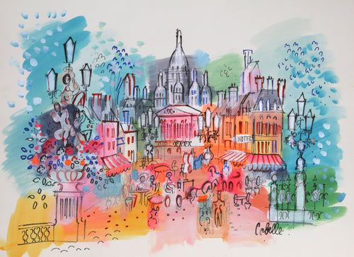 Paris Cityscape with Cafe Acrylic | Charles Cobelle,{{product.type}}