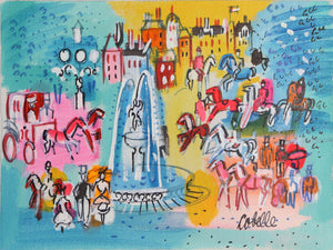 Paris Fountain with Horses Acrylic | Charles Cobelle,{{product.type}}