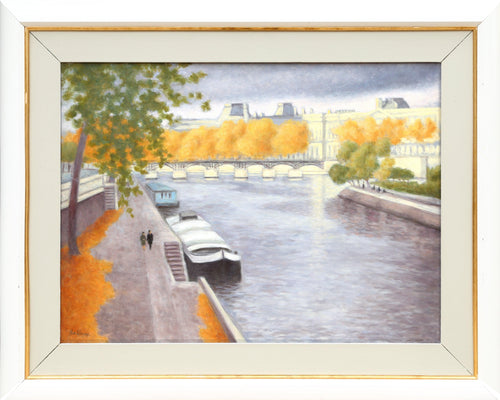 Paris: Le Pont des Arts en Automne (879) Oil | Laurent Marcel Salinas,{{product.type}}