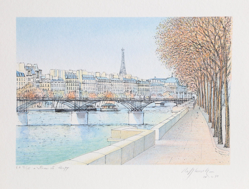 Paris - Le Pont des Arts I Lithograph | Rolf Rafflewski,{{product.type}}