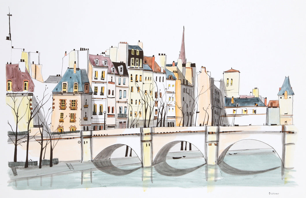 Paris Pont III Watercolor | Dupont,{{product.type}}