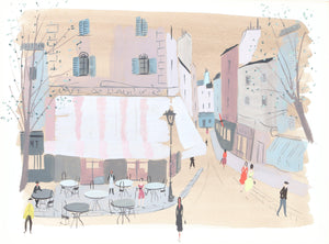 Paris Sidewalk Cafe I Watercolor | Charles Levier,{{product.type}}