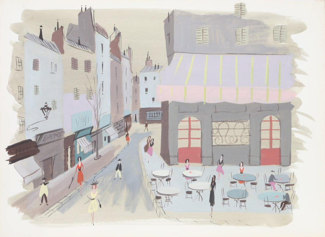 Paris Sidewalk Cafe II Watercolor | Charles Levier,{{product.type}}