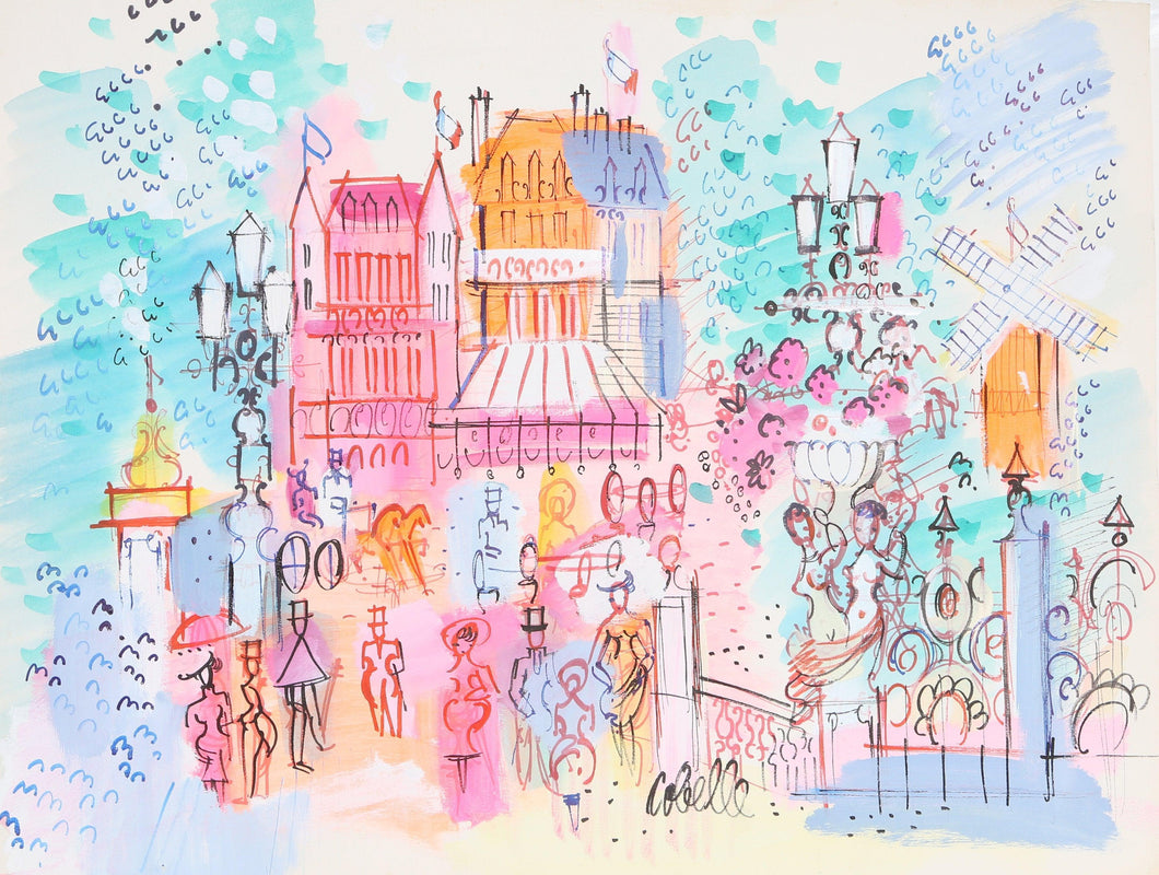 Paris Streets with Moulin Rouge 3 Acrylic | Charles Cobelle,{{product.type}}