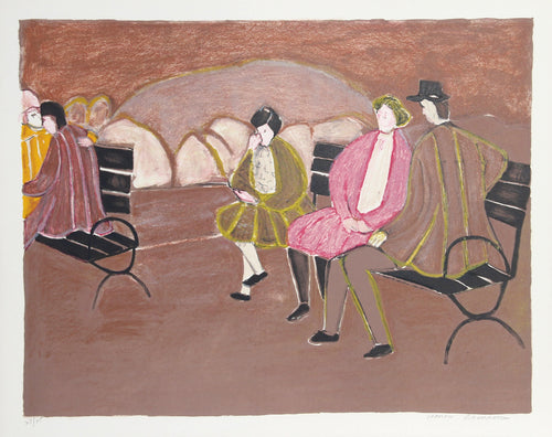 Park Bench Lithograph | Harold Baumbach,{{product.type}}