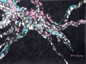 Pastels on Black Abstract Acrylic | Bruce Charles,{{product.type}}