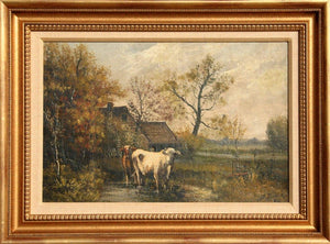 Pastoral Landscape with Cows Oil | John Parker Davis,{{product.type}}