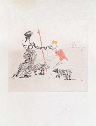 Pastorale from Historia de Don Quichote de la Mancha Etching | Salvador Dalí,{{product.type}}