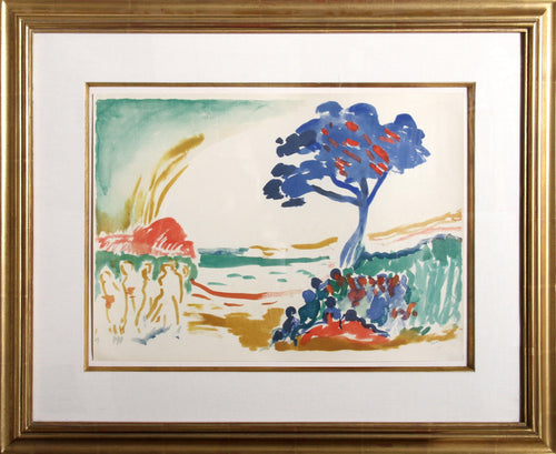 Paysage de l'Arbre Bleu from Douze Contemporains Lithograph | Andre Derain,{{product.type}}