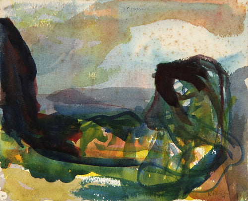 Paysage Watercolor | Unknown Artist,{{product.type}}