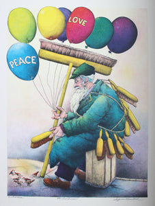 Peace and Love Brushman Lithograph | Seymour Rosenthal,{{product.type}}