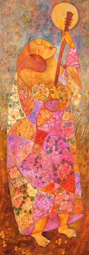 Peace I - Woman with Instrument Oil | Huöng,{{product.type}}