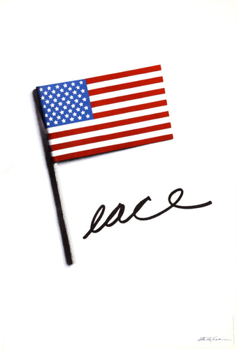 Peace with American Flag Poster | Stanley Eisenman,{{product.type}}