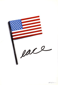 Peace with American Flag Poster | Stanley Eisenman,{{product.type}}
