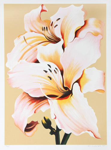 Peach Lily on Beige Screenprint | Lowell Blair Nesbitt,{{product.type}}