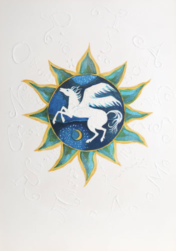 Pegasus Astrological Chart from the Zodiac of Dreams Series Lithograph | Judith Bledsoe,{{product.type}}