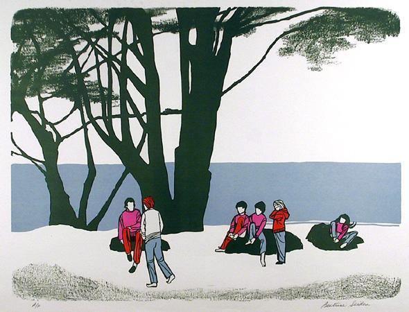 People in the Park Screenprint | Beatrice Seiden,{{product.type}}
