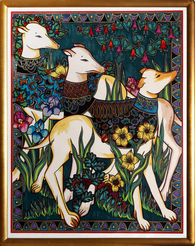 Persian Hounds Screenprint | Mara Abboud,{{product.type}}