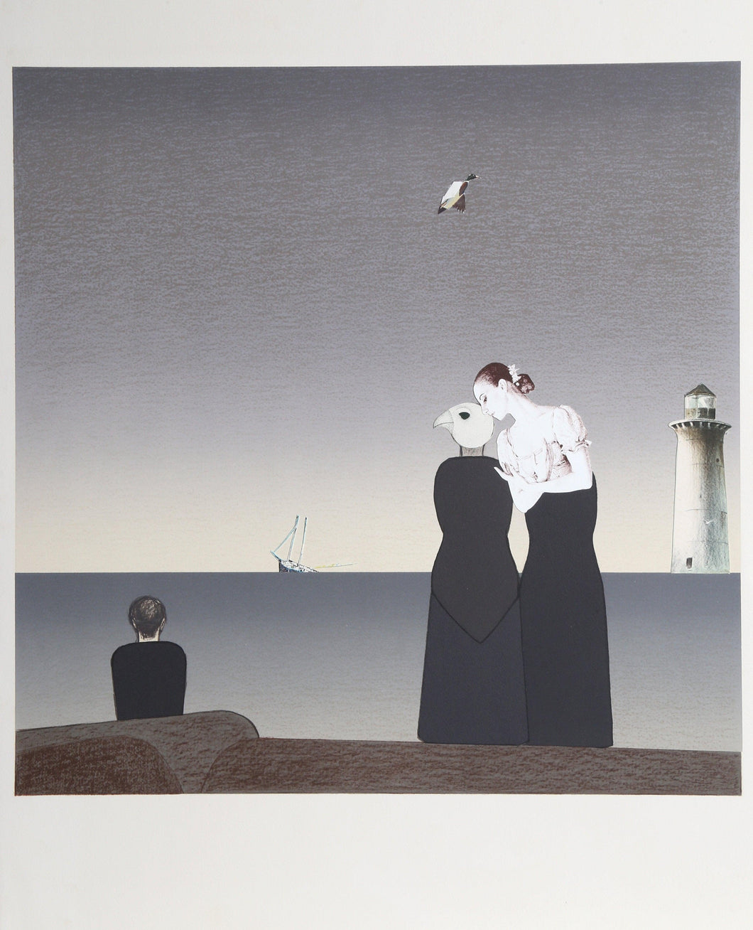 Peter Grimes (Will Barnet Print with Collage) Lithograph | Judith Bledsoe,{{product.type}}