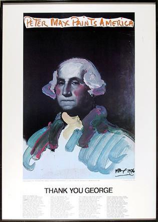 Peter Max Painting America (George Washington) Poster | Peter Max,{{product.type}}