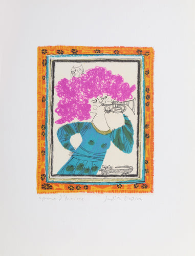 Petite Portrait - Trumpeter Lithograph | Judith Bledsoe,{{product.type}}