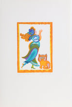 Petite Portrait - Woman in Gown with Cat Lithograph | Judith Bledsoe,{{product.type}}
