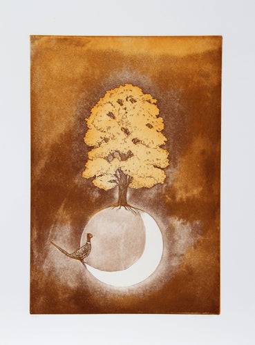 Pheasant and Tree Etching | Hank Laventhol,{{product.type}}