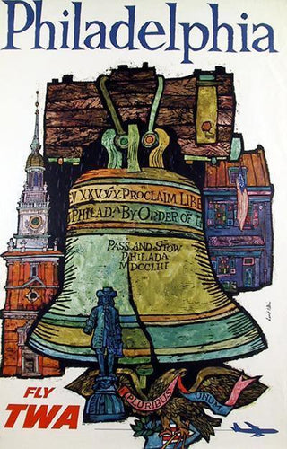 Philadelphia - Fly TWA Poster | David Klein,{{product.type}}