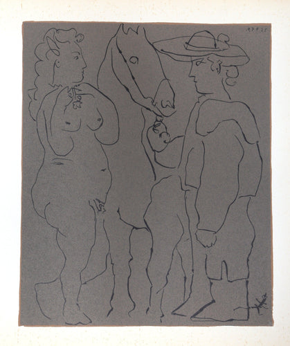Picador, Femme et Cheval (10) Woodcut | Pablo Picasso,{{product.type}}