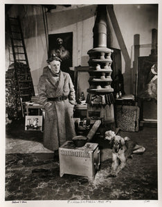 Picasso in Paris Studio - Picasso with Dog Black and White | Richard Ham,{{product.type}}