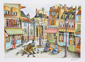 Pigeon Feeder Lithograph | Ari Gradus,{{product.type}}
