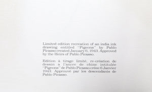 Pigeons Lithograph | Pablo Picasso,{{product.type}}