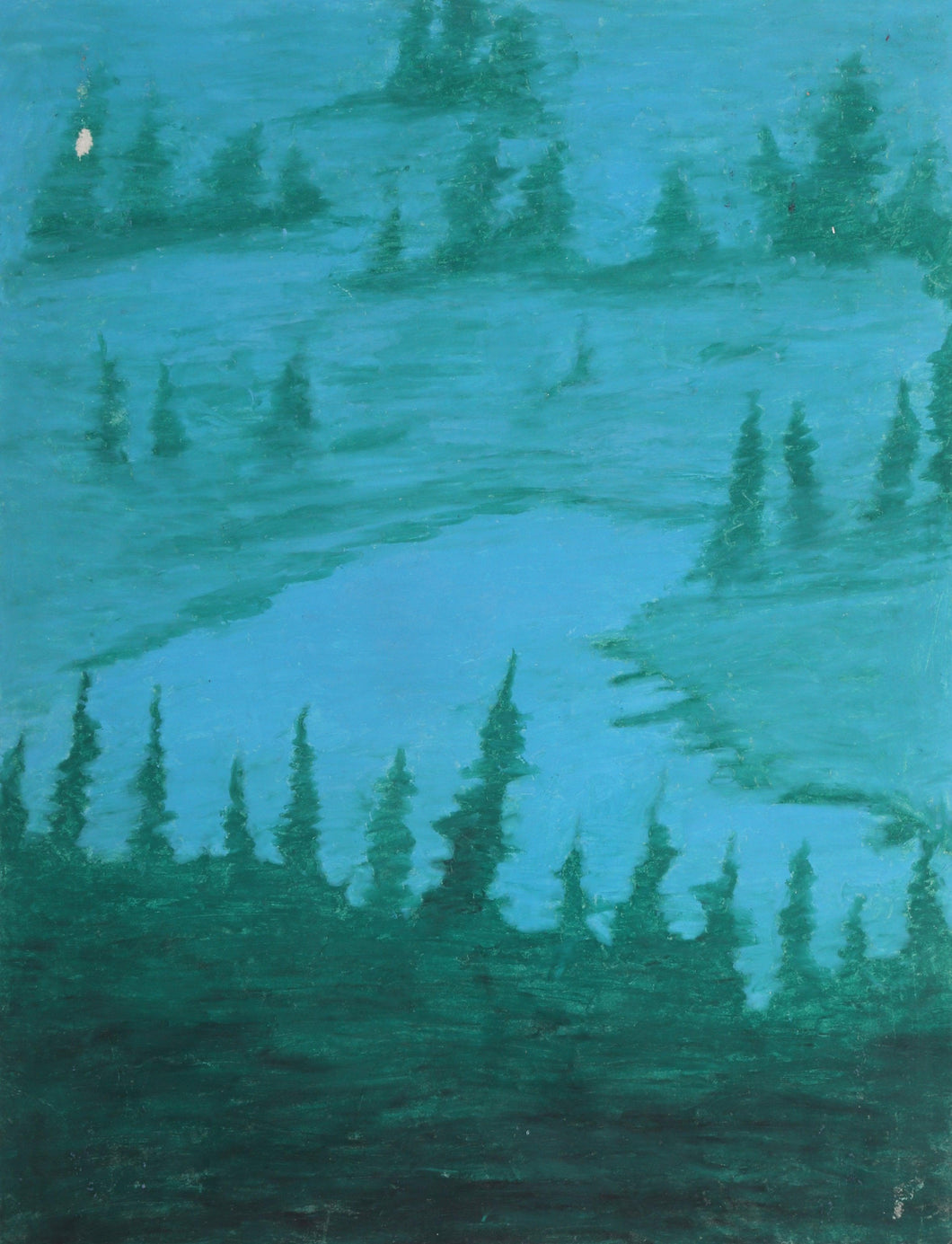 Pine Tree Forest Landscape Pastel | Jon Robyn,{{product.type}}