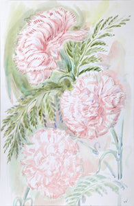 Pink Carnations Watercolor | Charles Blaze Vukovich,{{product.type}}
