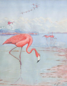 Pink Flamingos Watercolor | Oscar Hess,{{product.type}}