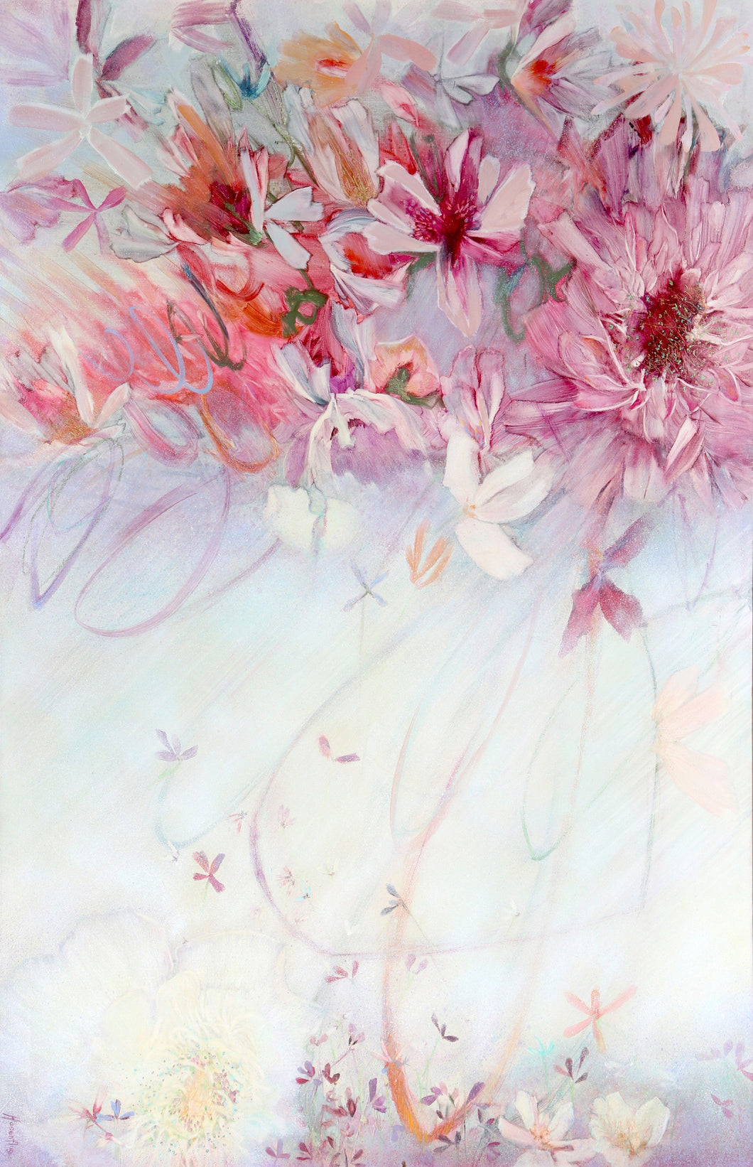 Pink Flower Blossoms Oil | Florence Hasenflug,{{product.type}}