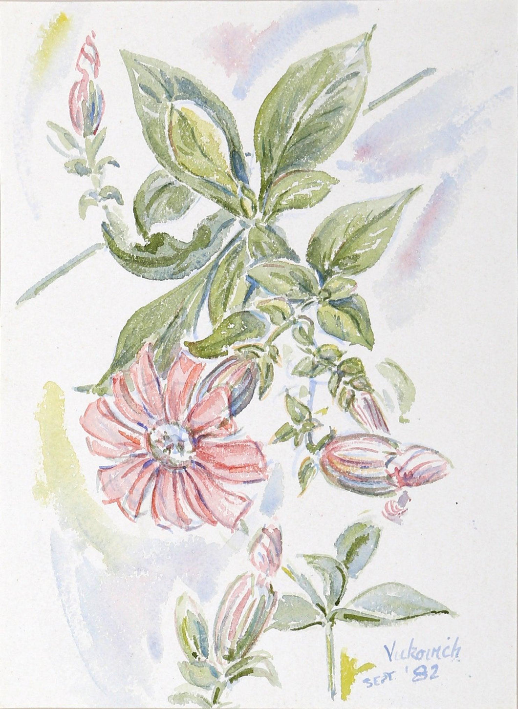 Pink Flower Watercolor | Charles Blaze Vukovich,{{product.type}}