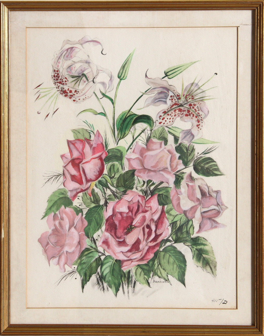 Pink Flowers Lithograph | Janicotte,{{product.type}}