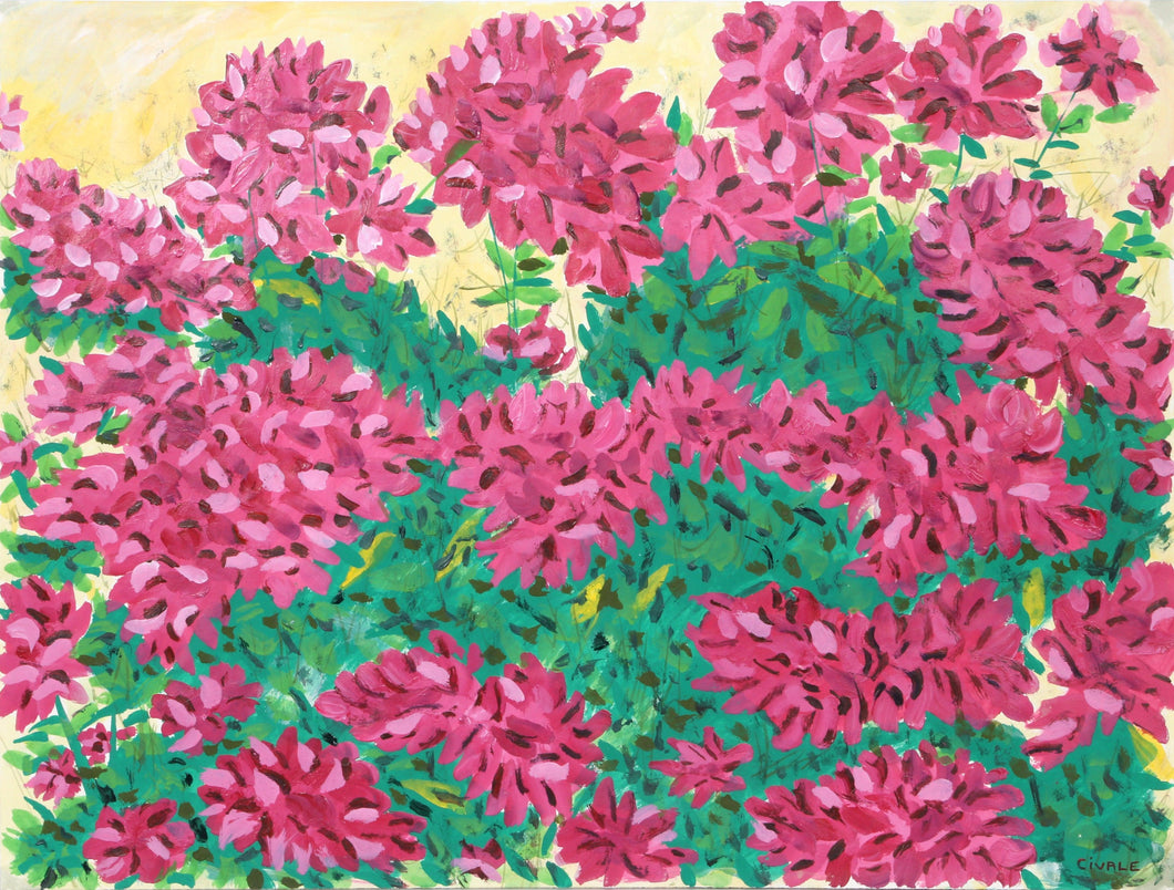 Pink Flowers with Greenery Gouache | Biagio Civale,{{product.type}}