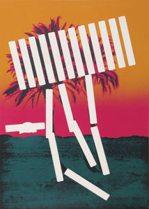 Pink Palm Screenprint | Menashe Kadishman,{{product.type}}