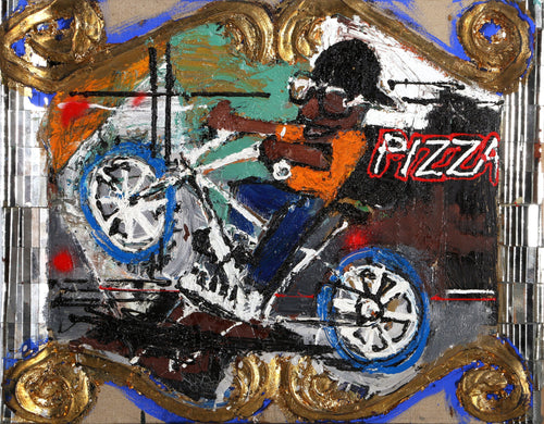 Pizza Mixed Media | Loren Munk,{{product.type}}