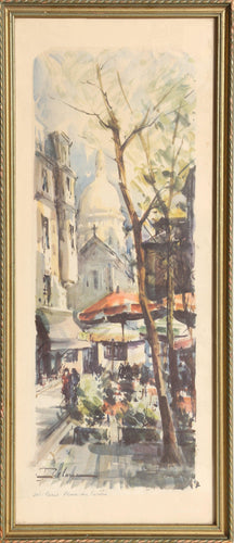 Place du Tertre Lithograph | Lucien Delarue,{{product.type}}