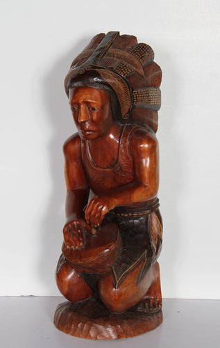 Plains Indian Playing Drum Wood | Art Reynaldo,{{product.type}}
