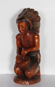 Plains Indian Playing Drum Wood | Art Reynaldo,{{product.type}}