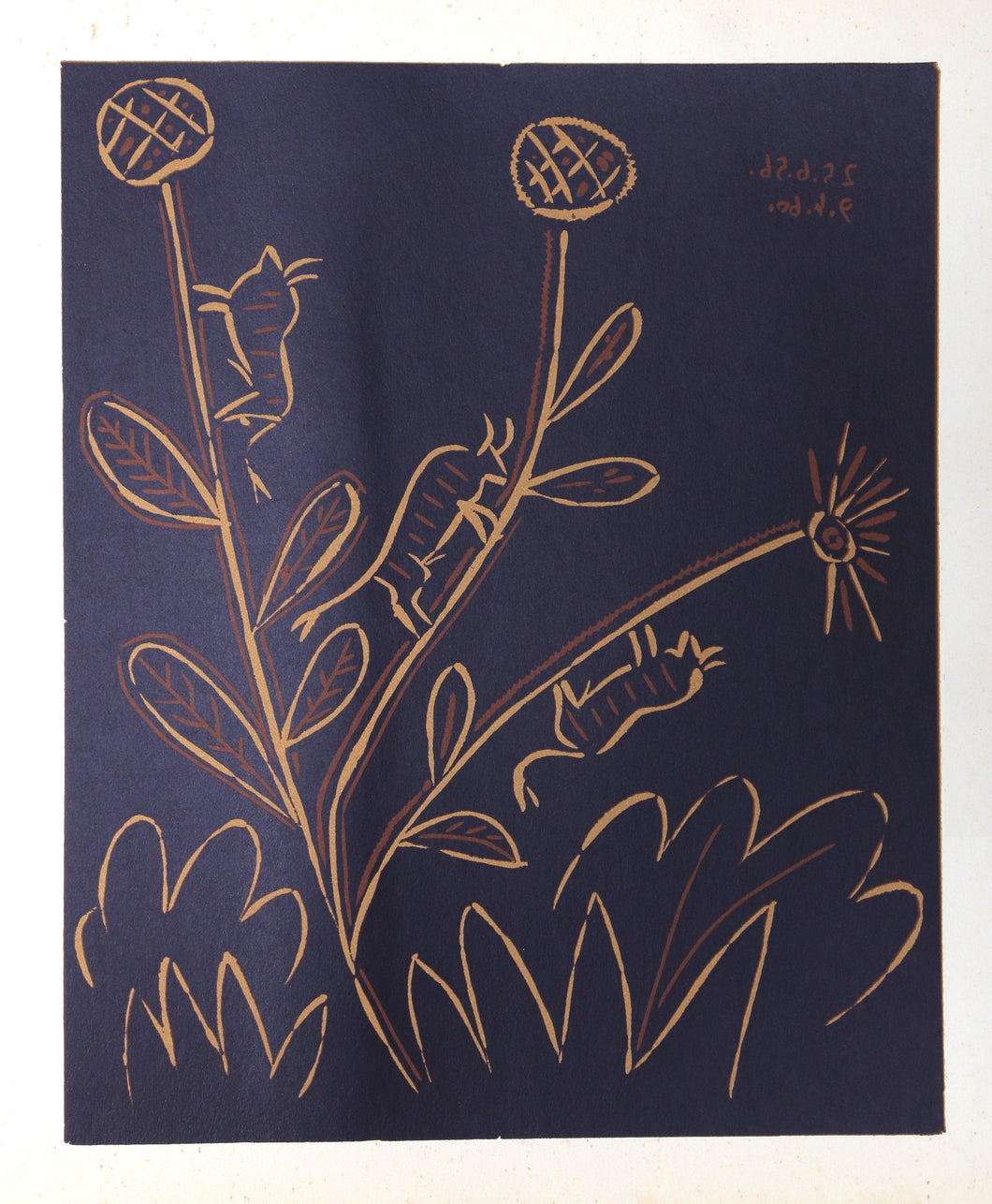 Plante aux Toritos Woodcut | Pablo Picasso,{{product.type}}