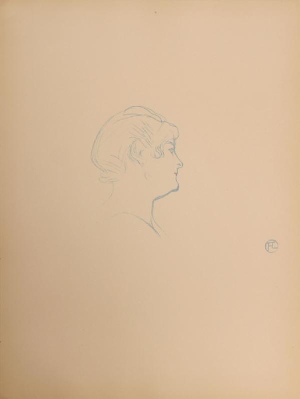 Plate 12, Tete De Femme De Profil Lithograph | Henri de Toulouse-Lautrec,{{product.type}}