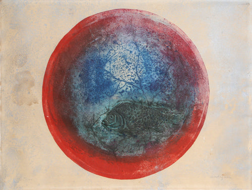 Plato con Pez Mixed Media | Luis Nishizawa,{{product.type}}