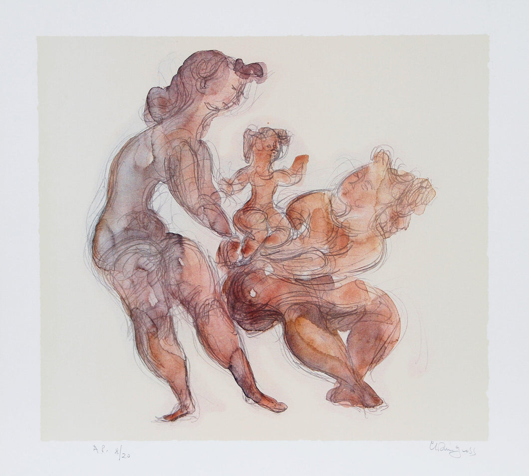 Playing Mother Lithograph | Chaim Gross,{{product.type}}