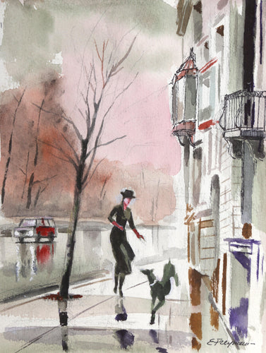 Playing with my Dog Watercolor | Erik Freyman,{{product.type}}